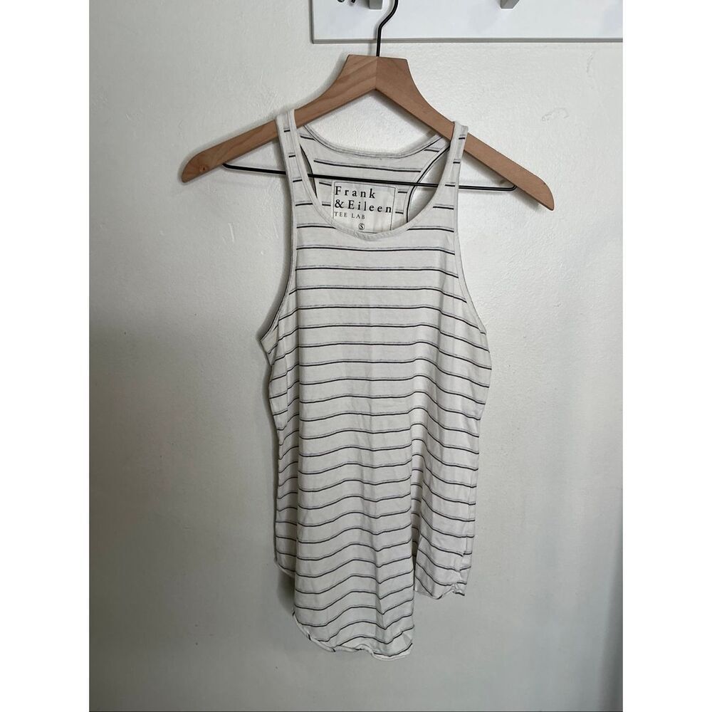 Frank & Eileen Striped Lab Tee Tank Top | White in Small